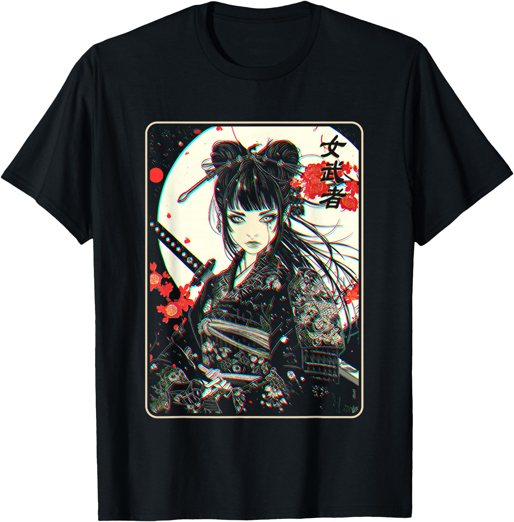 Japanese Gothic Anime Samurai Art Woman With Katana Sword