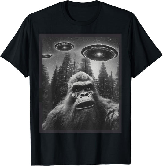 CAT Funny Graphic Tee For Men Women Bigfoot Sasquatch Alien UFO