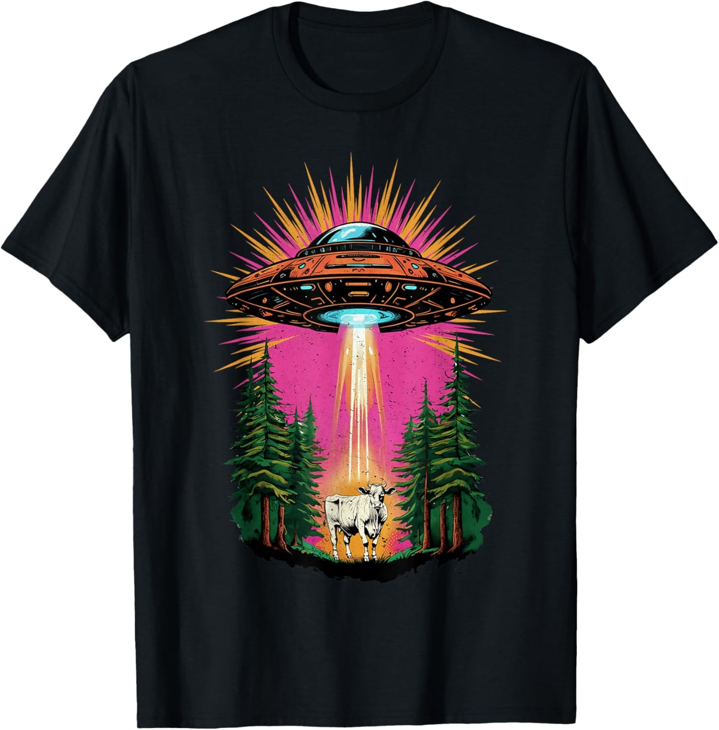 Vintage UFO Cow Abduction Alien Christmas Sci-fi Gift Funny