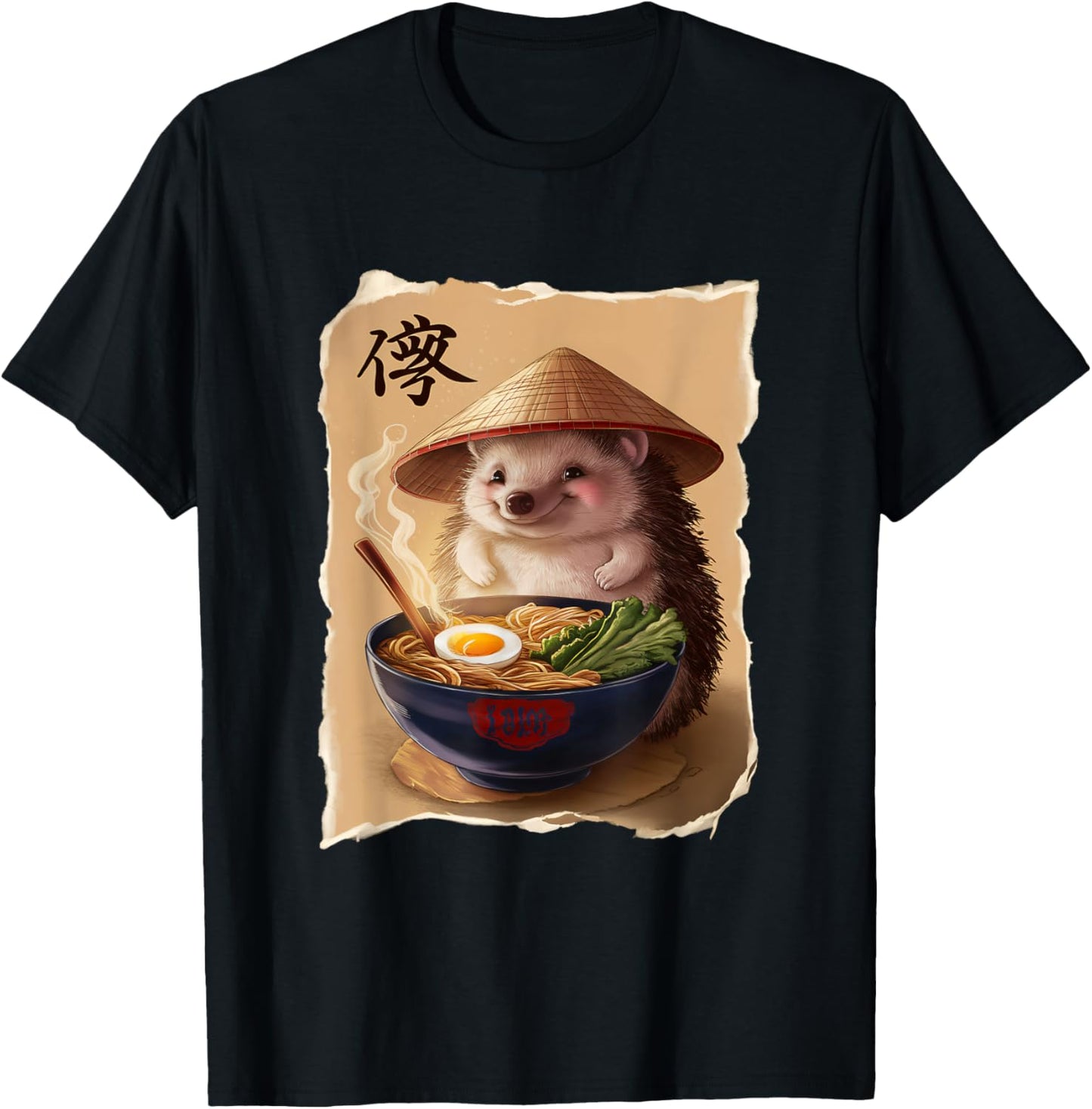 Hedgehog Men Woman Kawaii Eating Ramen Japanese Hedgehog