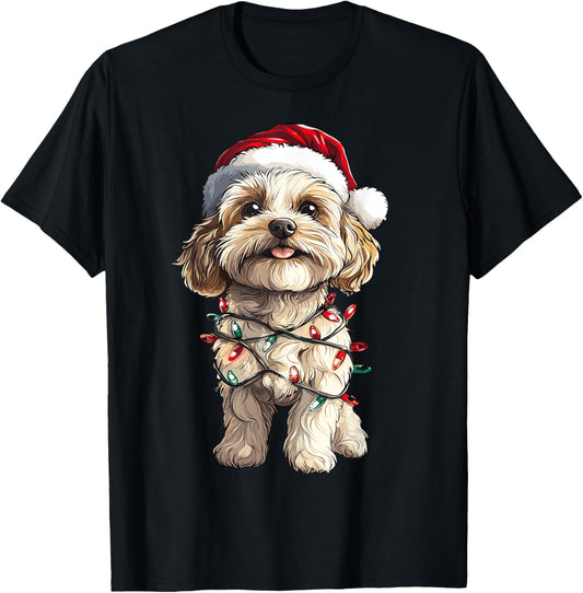 Cavachon Santa Christmas Tree Lights Xmas Dog Lover Pajama
