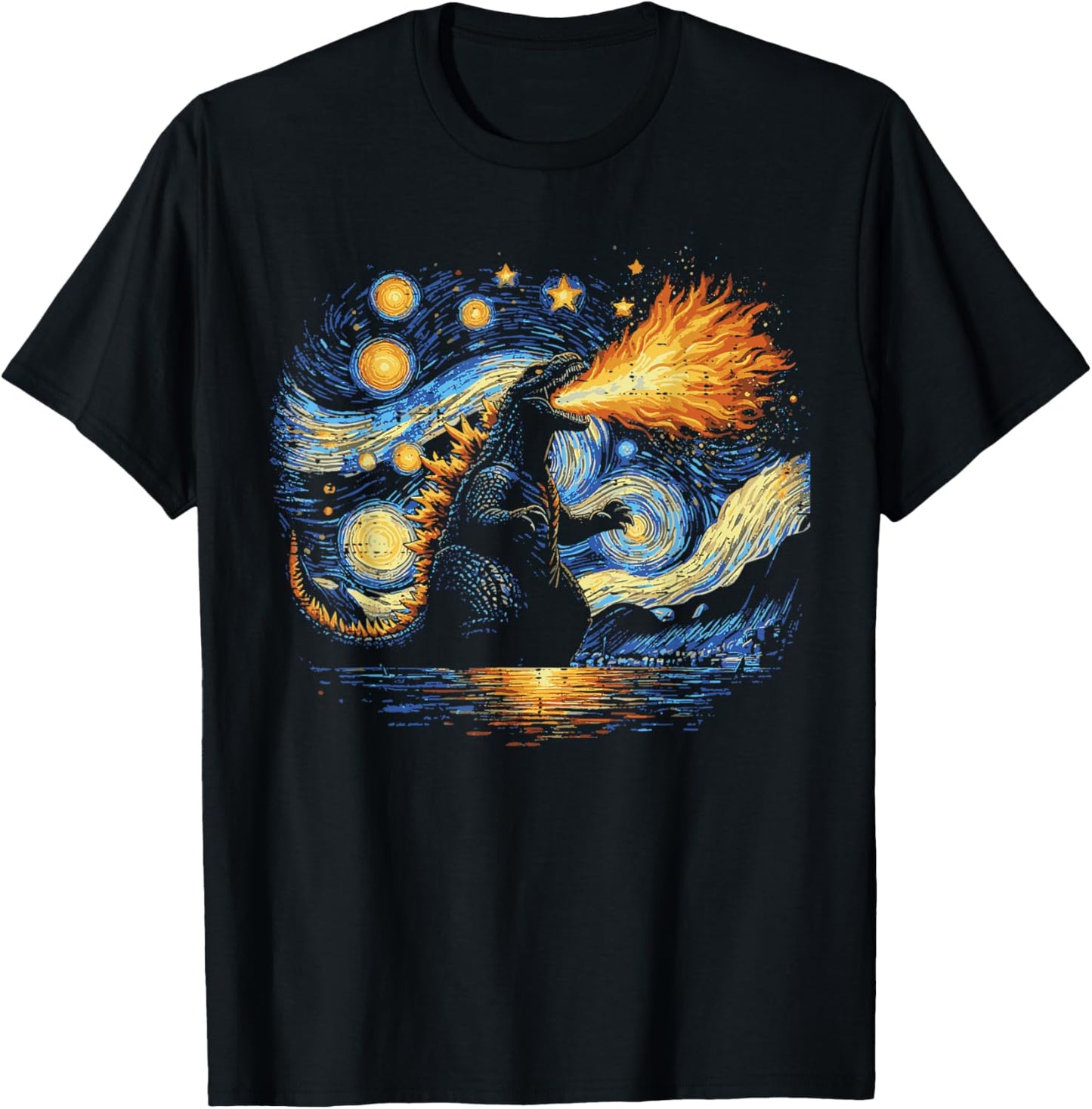 Japanese Starry Night Kaiju Funny Art Men Women Kids