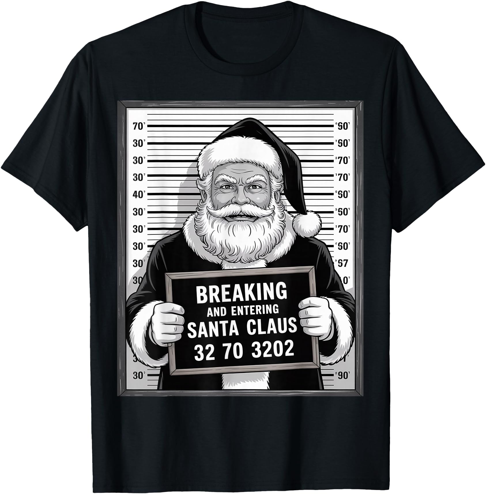 Santa Claus Mugshot Funny Breaking and Entering Xmas