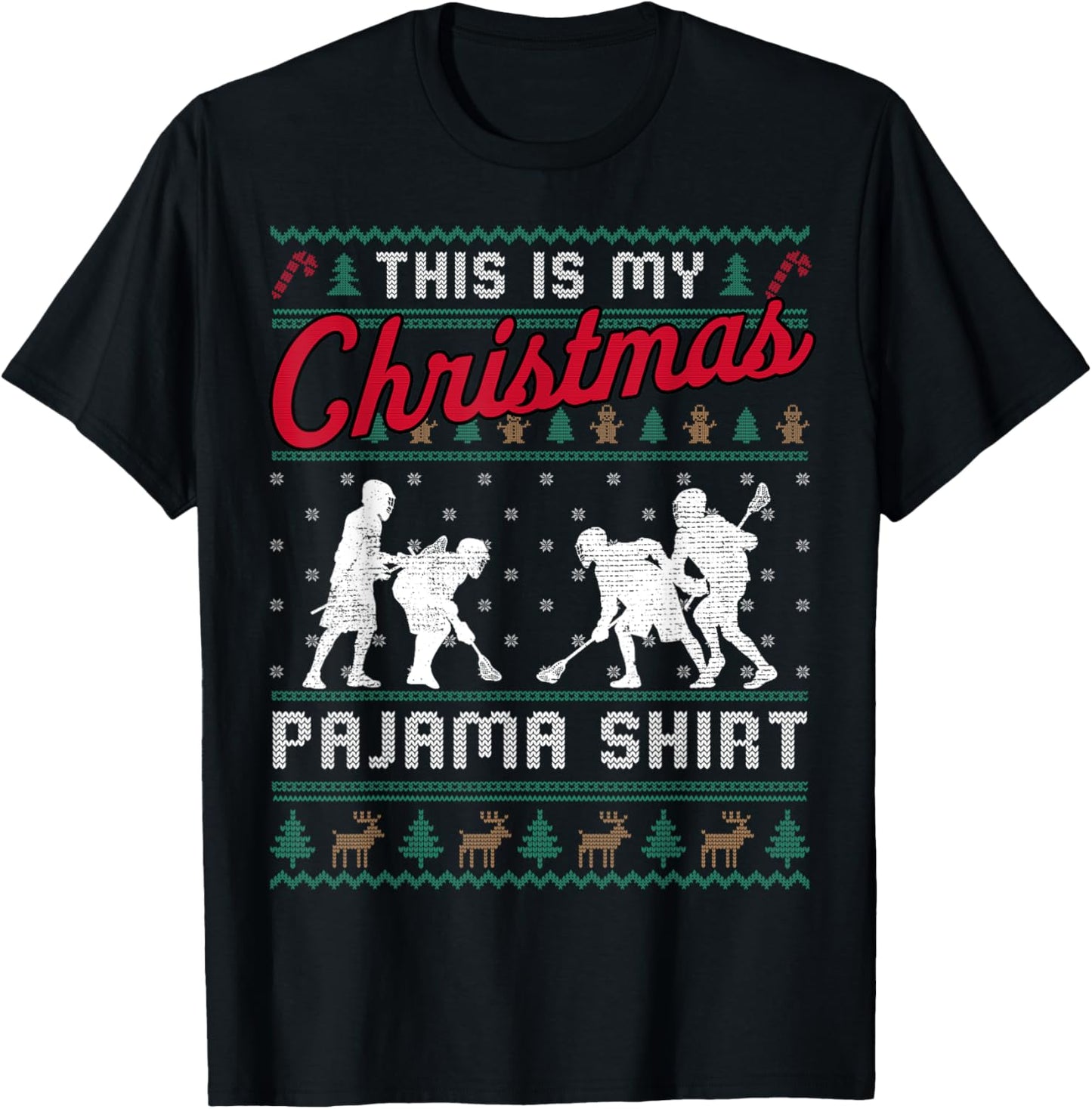 This Is My Christmas Pajama Lacrosse Ugly Sweater Funny