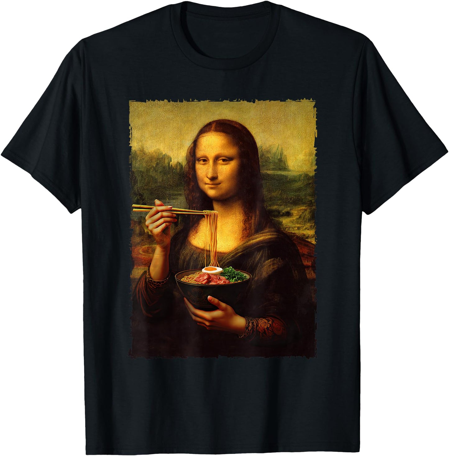 Mona Lisa Eating Ramen Japanese Noodles Art Teacher