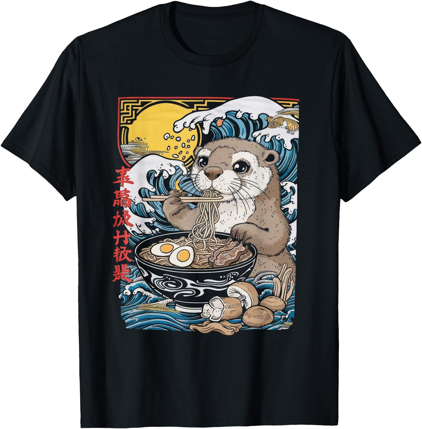 Otter Ramen Tshirt Kawaii Manga Anime Noodles Y2k Japanese
