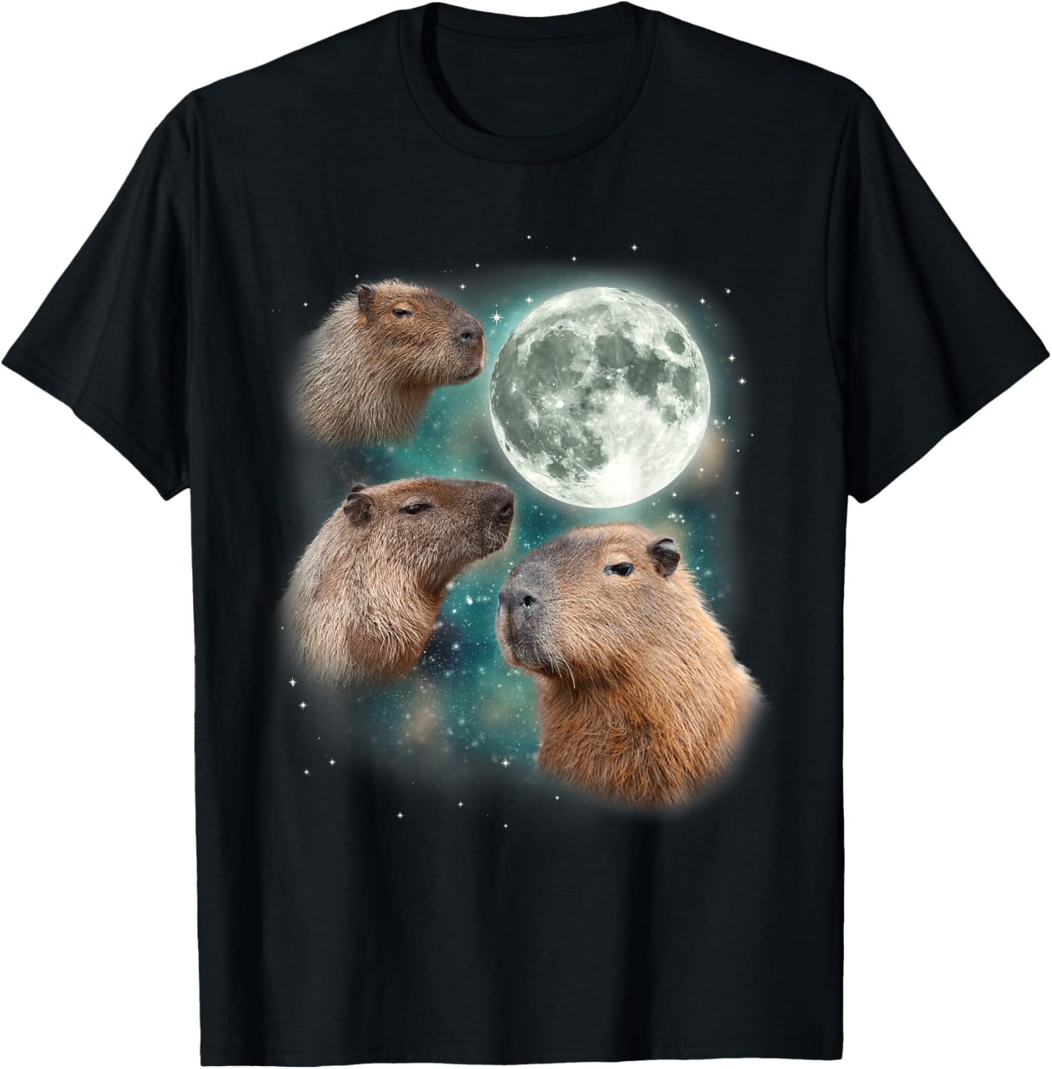 3 Capybara Moon Giant Rodents Weird Howling Parody