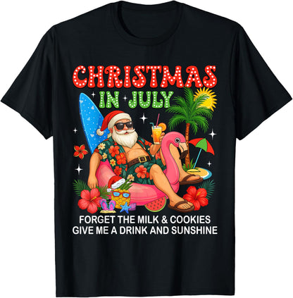 Christmas In July Boys Girls Kids Santa Flamingo Summer Xmas