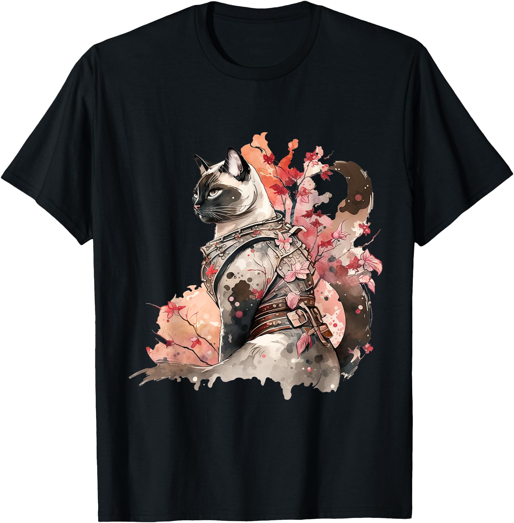 Samurai Siamese Cat Sakura Cute Japan Warrior Bushido Anime