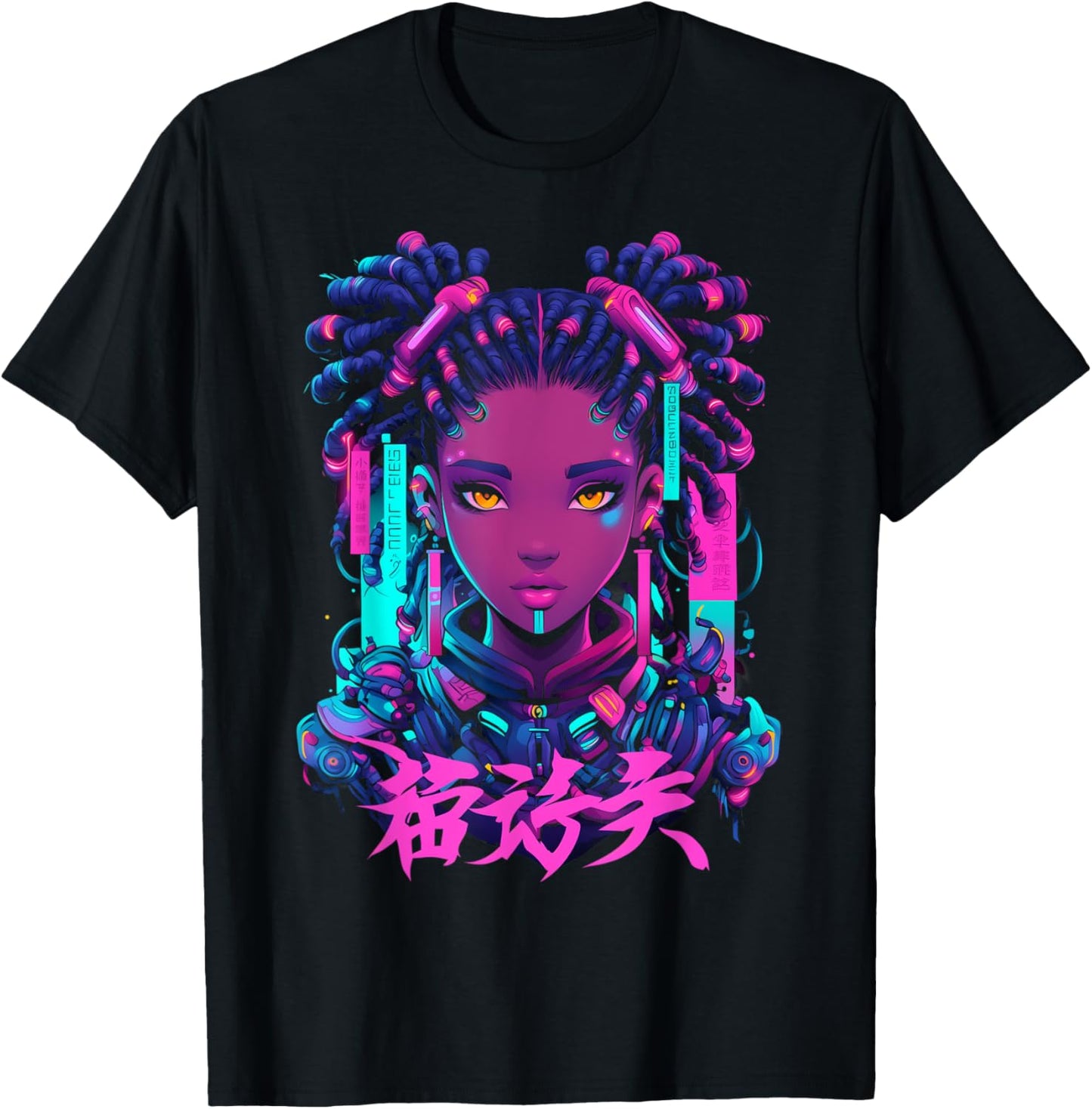 Harajuku Cyberpunk Black Girl Anime Manga Waifu Japanese