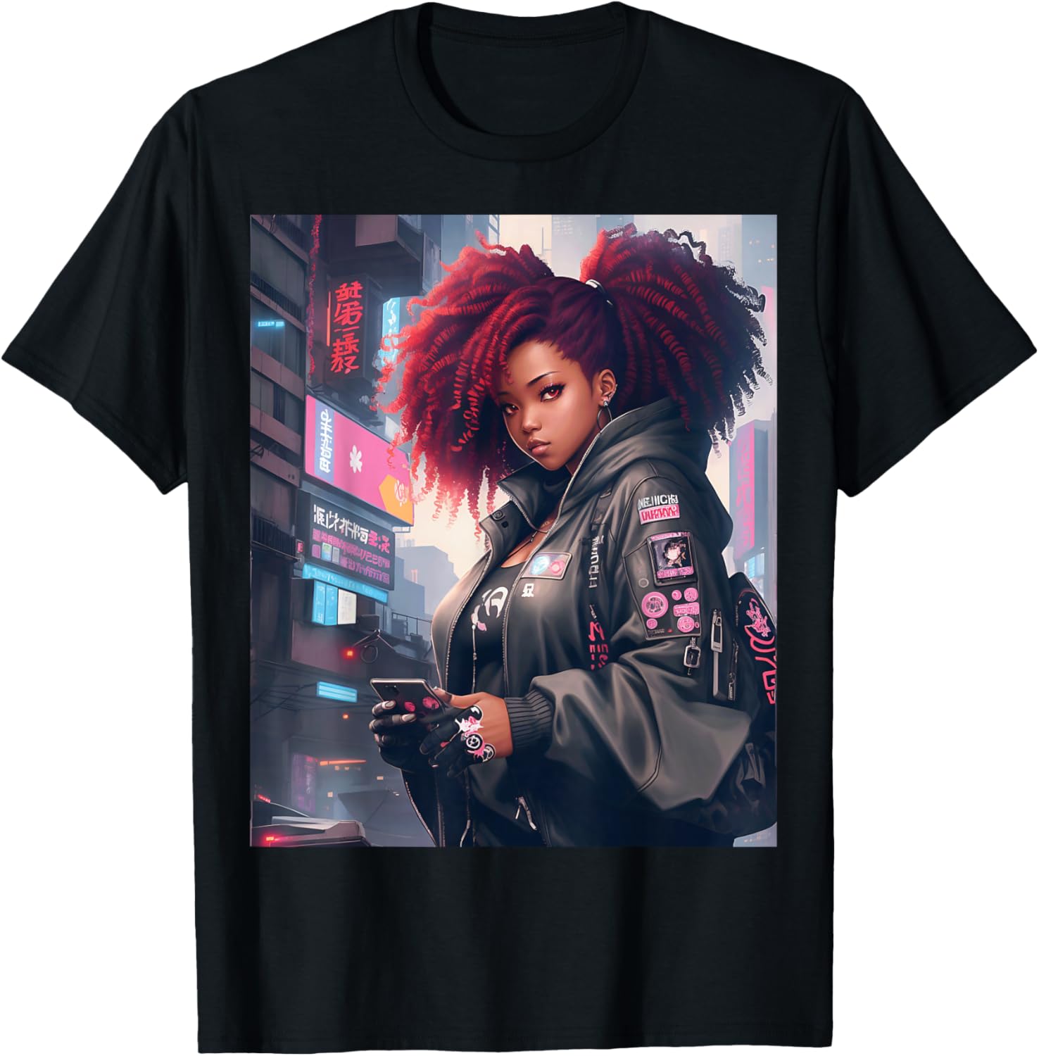 Black Anime Girl Kawaii Waifu Aesthetic