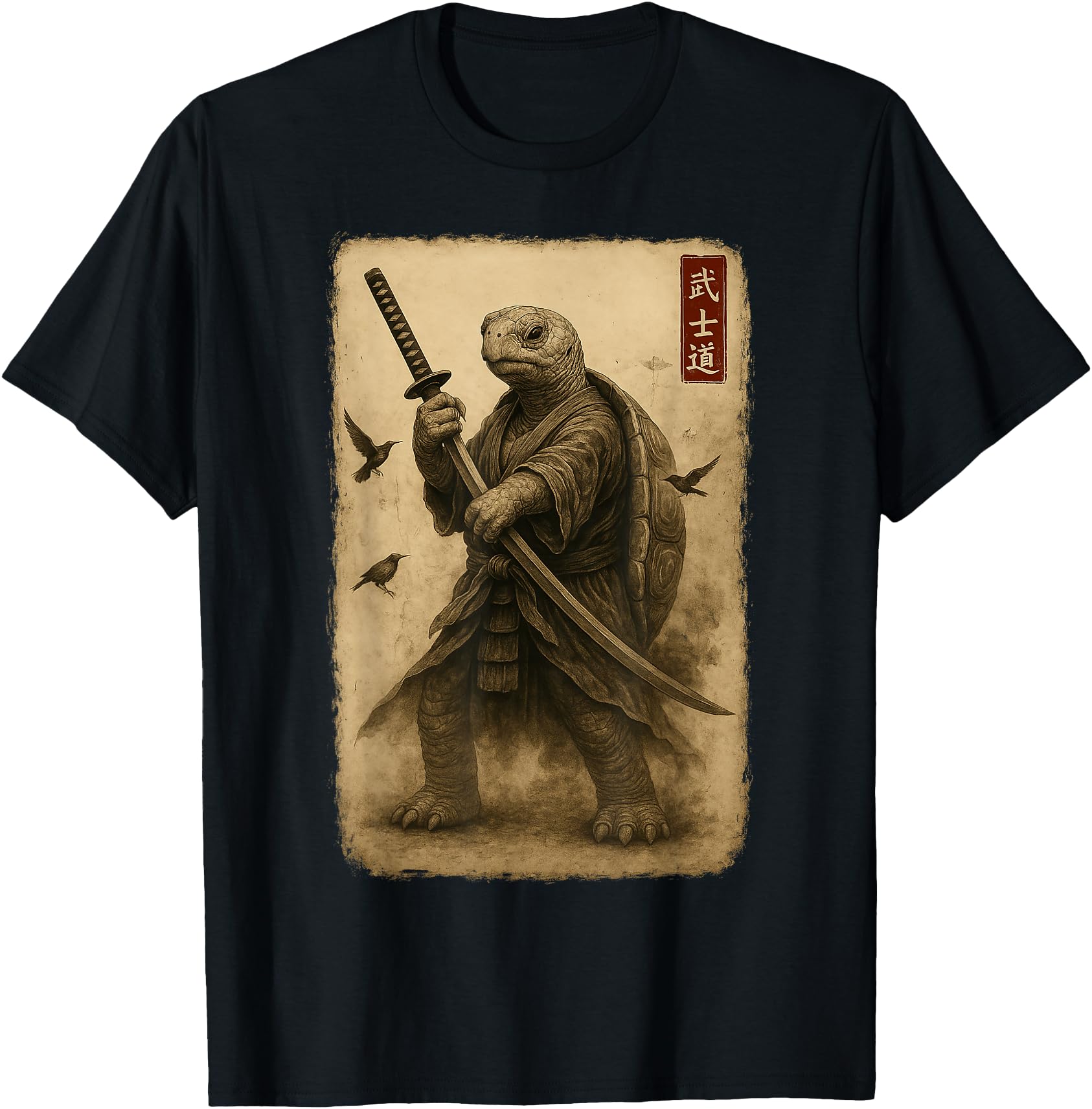 Samurai Turtle Japanese Art Turtle Warrior Bushido Katana