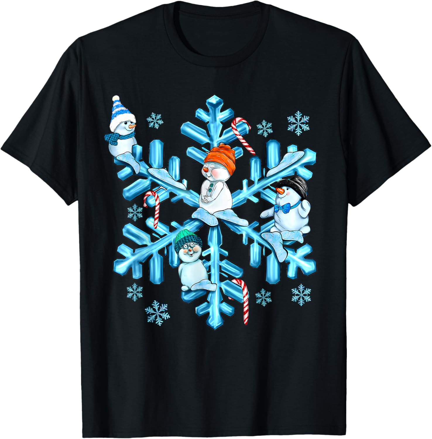 Blue Snowflakes And Snowman Christmas Family Matching Xmas