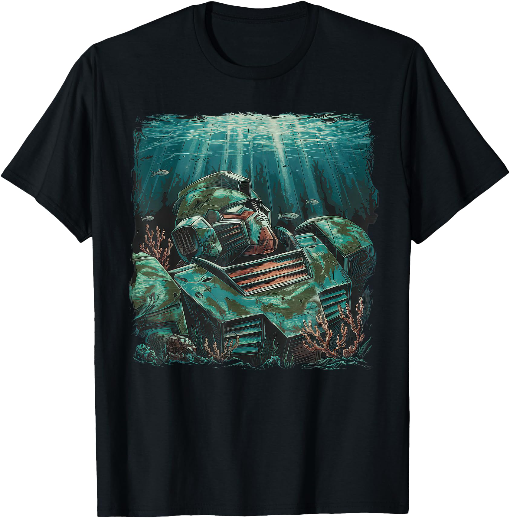Mecha Tshirt Japanese Mecha Robot Head Anime Art Ukiyo-E
