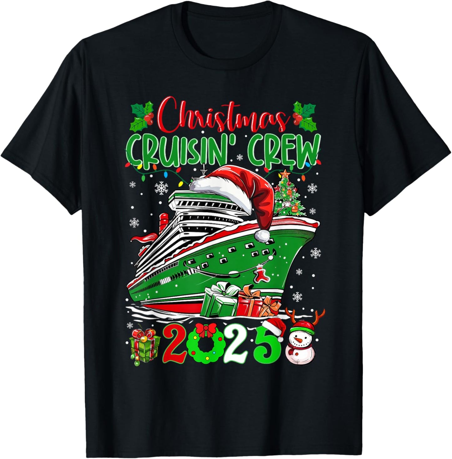 Christmas Cruisin Crew 2025 Matching Family Cruise Holiday T-Shirt