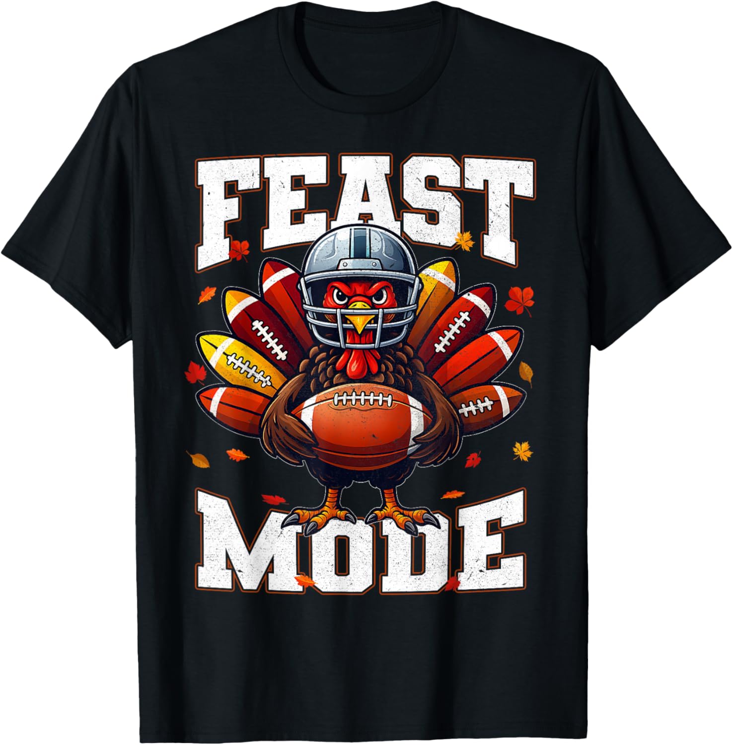 Feast Mode Turkey Vintage Fall Football Thanksgiving Men Boy
