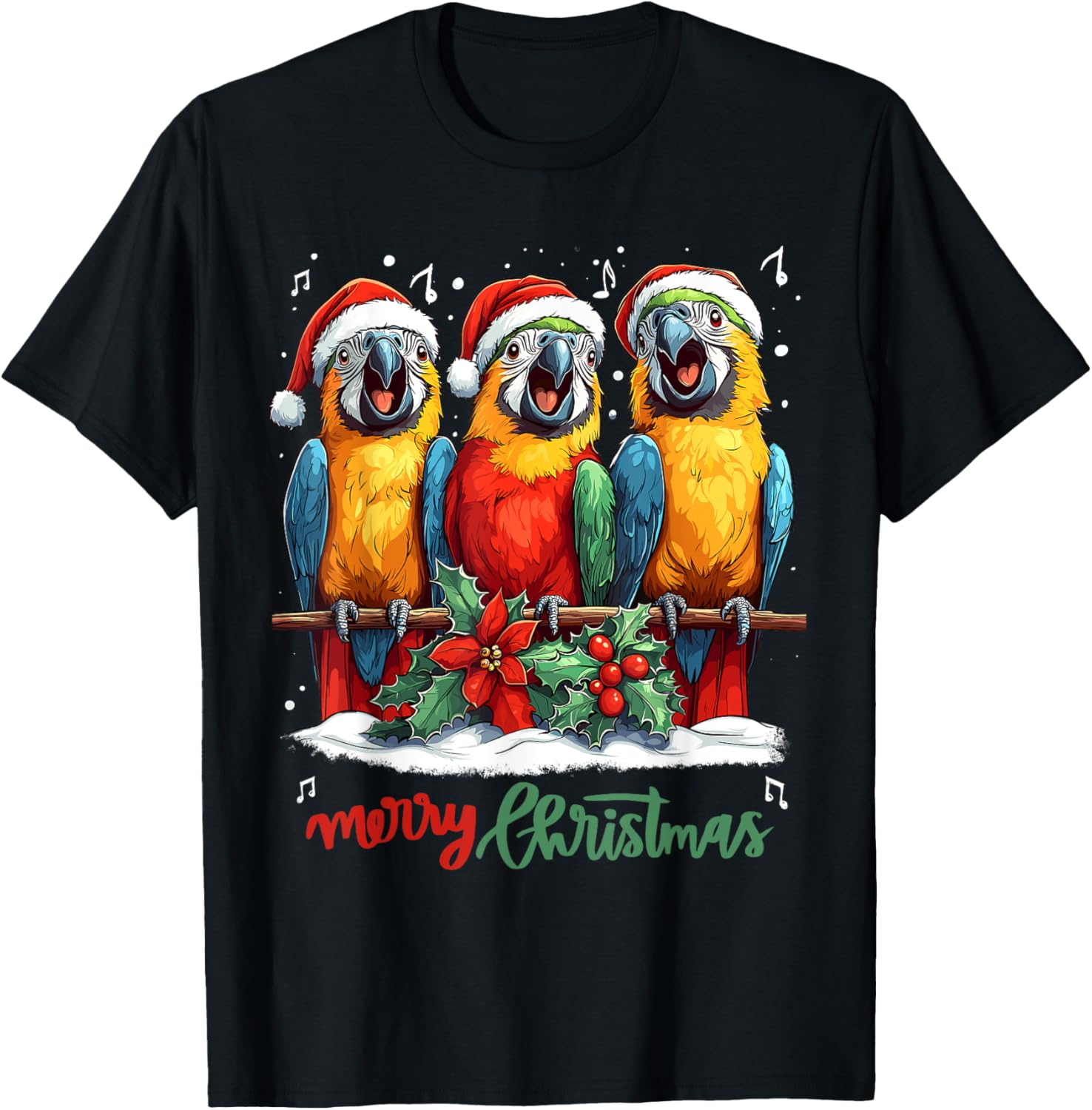 Funny Parrot with Santa Hat on Christmas, Cool Xmas macaw