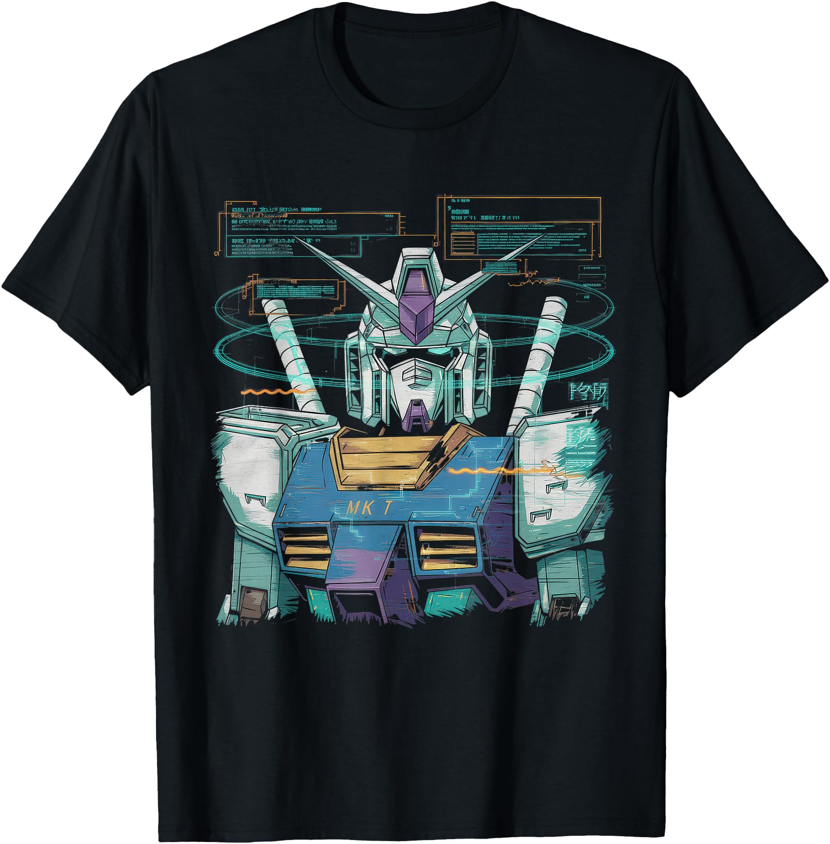 Mecha Tshirt Japanese Mecha Robot Head Anime Art Ukiyo-E