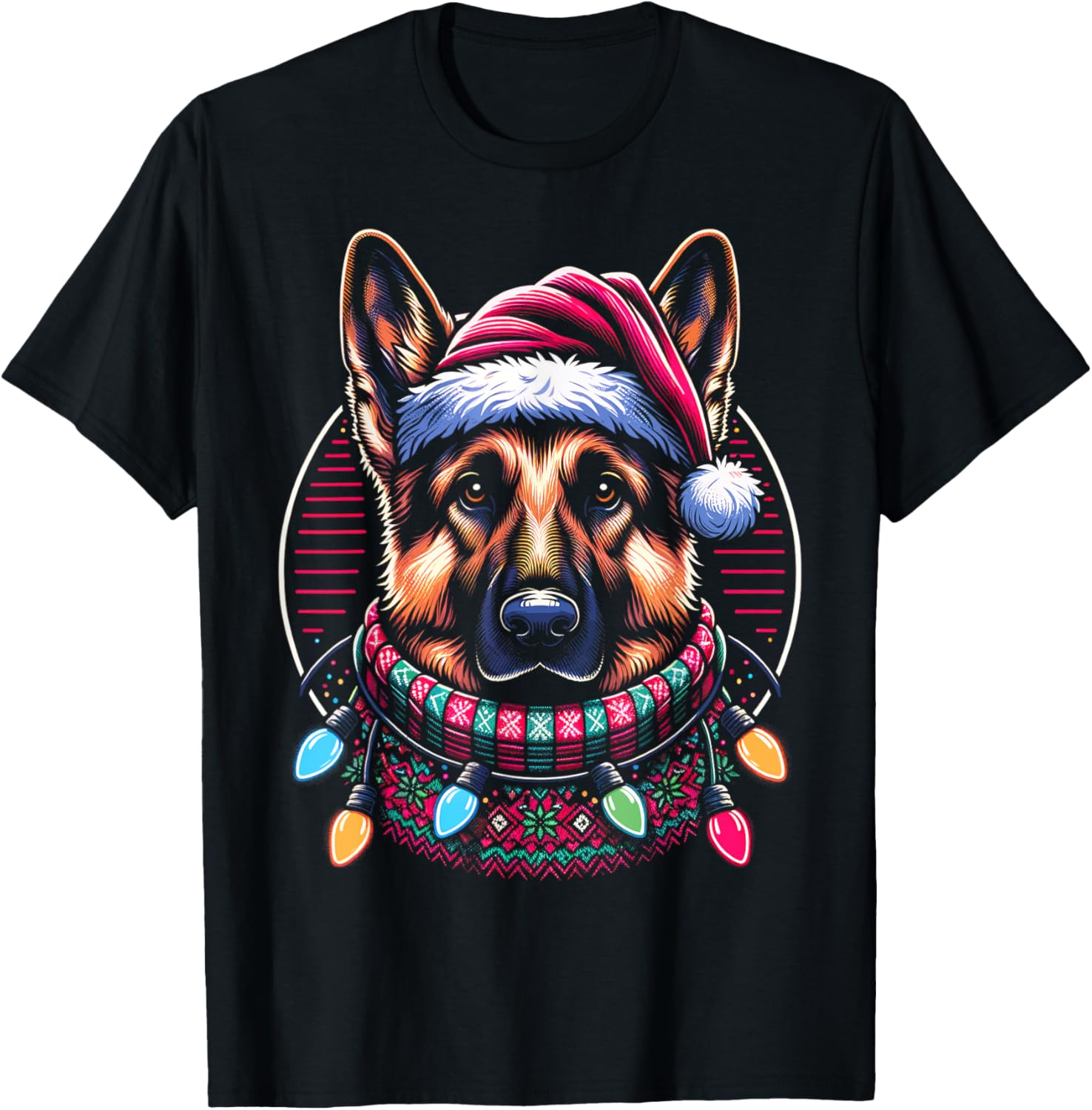 Christmas German Shepherd Xmas Shepherd Mom Dog Lover Womens T-Shirt