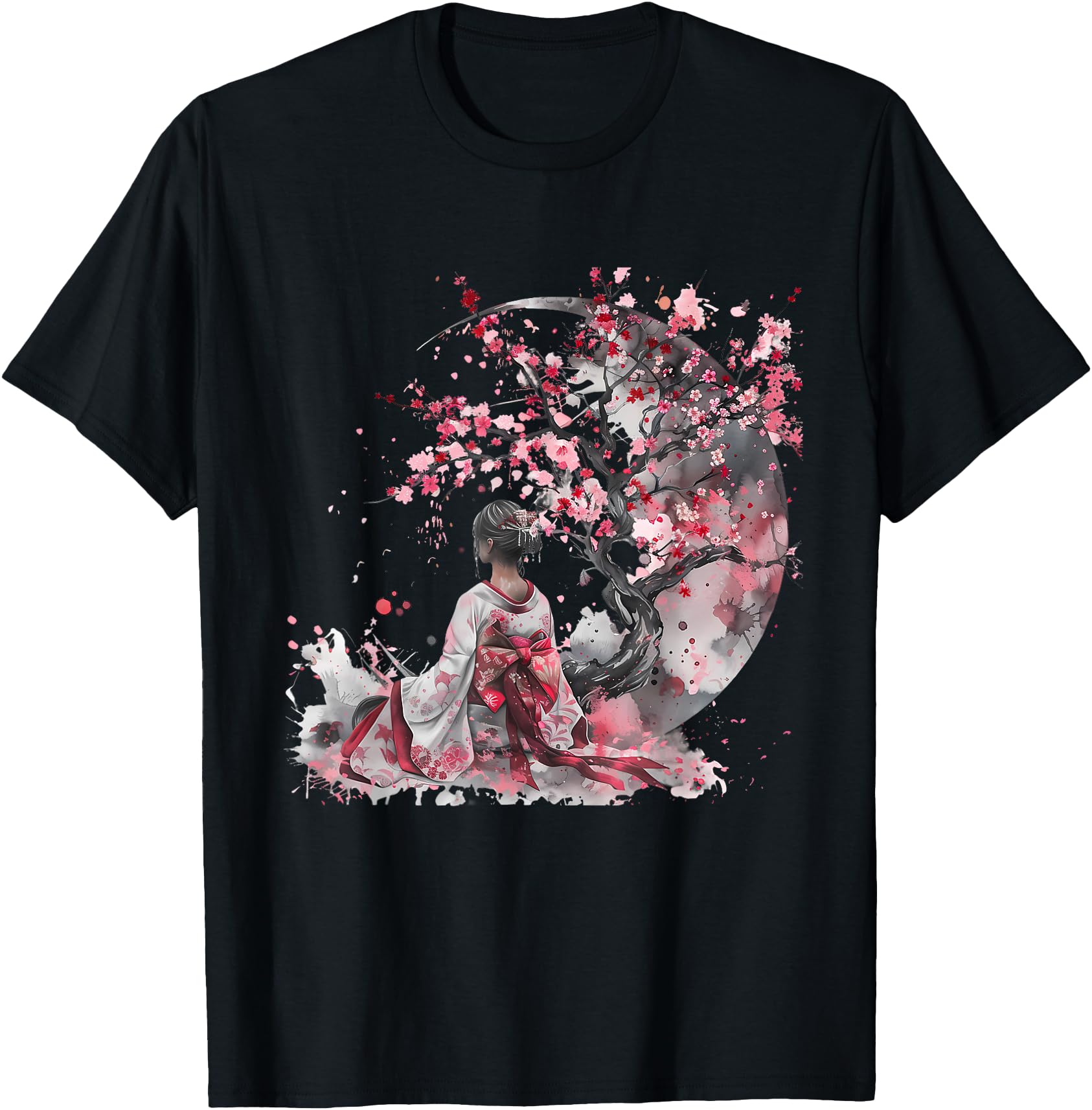 Japanese Geisha Sakura Cherry Blossom Kimono Japanese Art