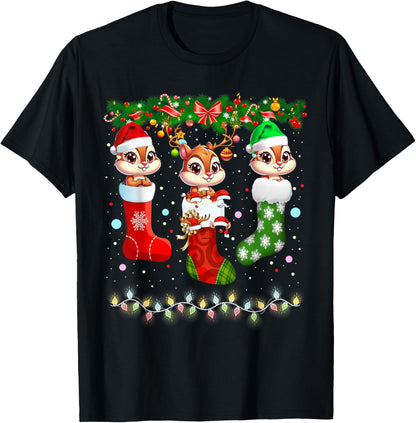 Chipmunk In Christmas Socks Lights Chipmunk Xmas