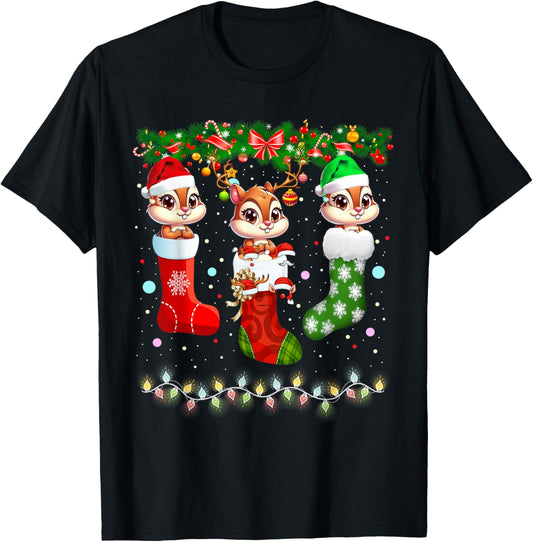 Chipmunk In Christmas Socks Lights Chipmunk Xmas