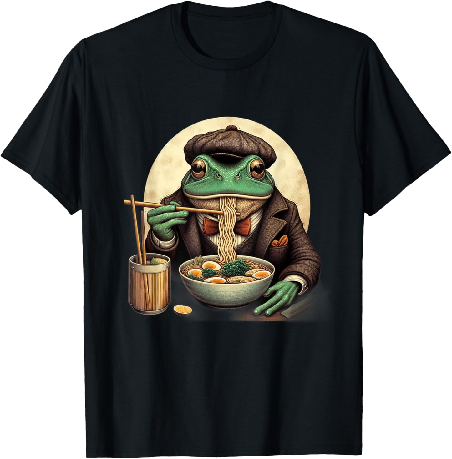 Kawaii Artwork Co Japanese Frog Eating Ramen Kawaii Neko Japanese Noodles Anime Lovers Unisex-Youth