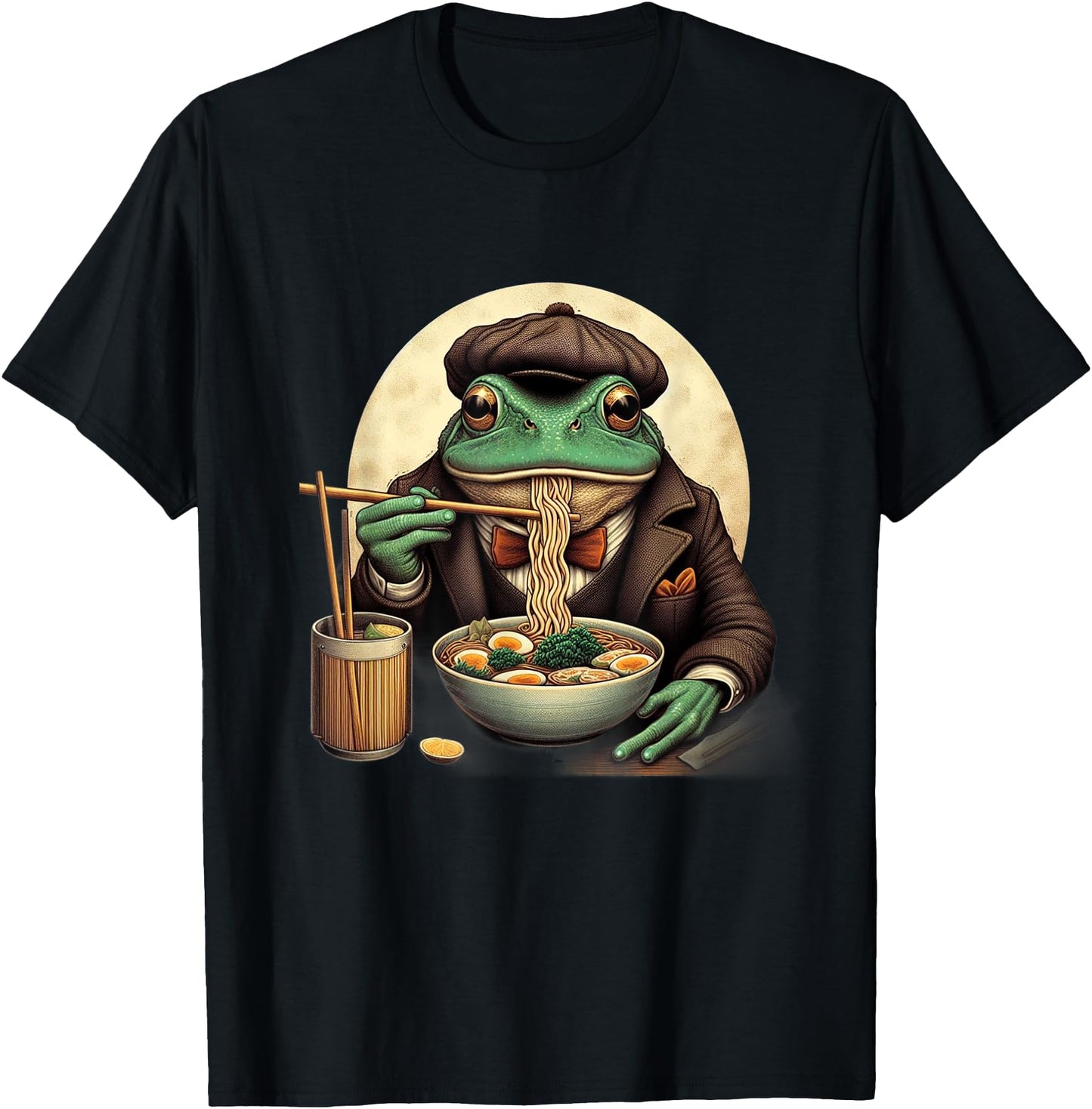Kawaii Artwork Co Japanese Frog Eating Ramen Kawaii Neko Japanese Noodles Anime Lovers Unisex-Youth
