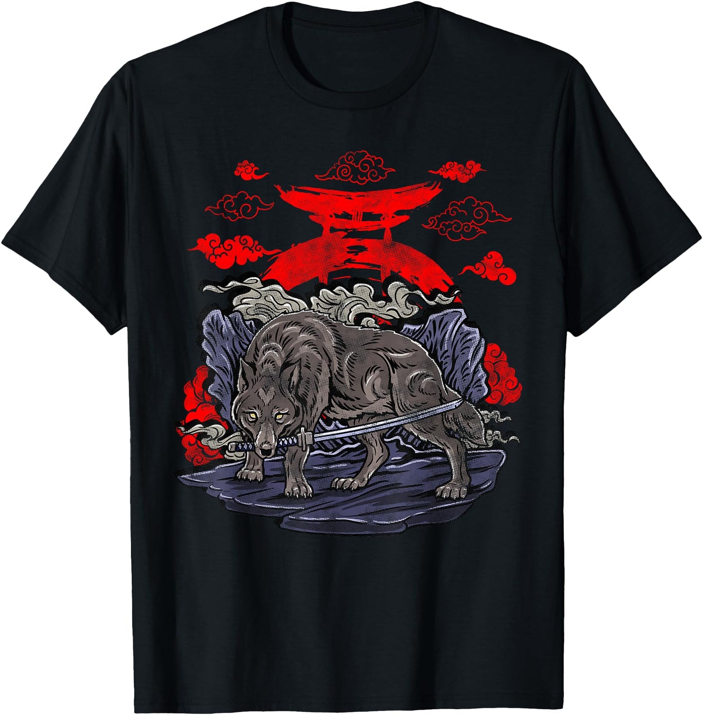 Wolf with Katana Japanese Wolf Art