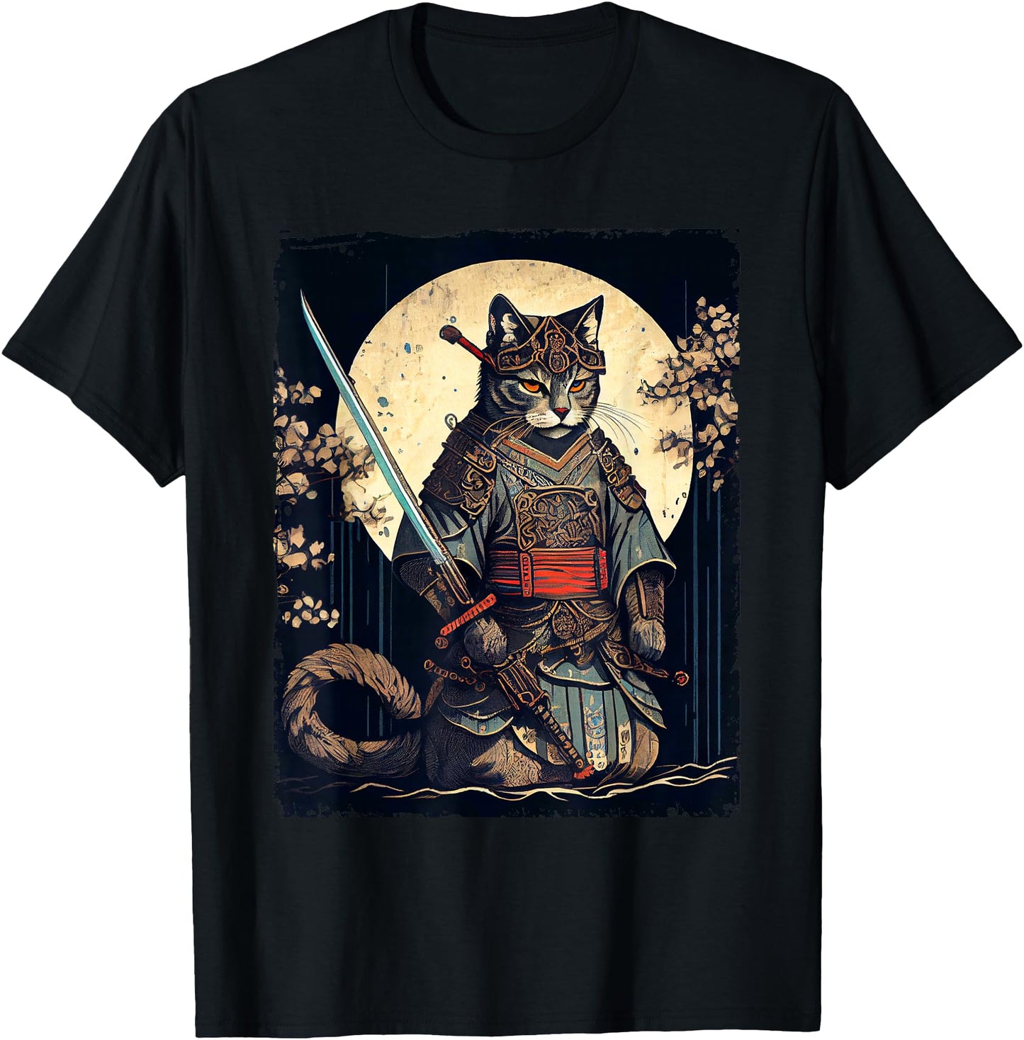 Vintage samurai cat tee Japanese ninja art aesthetic