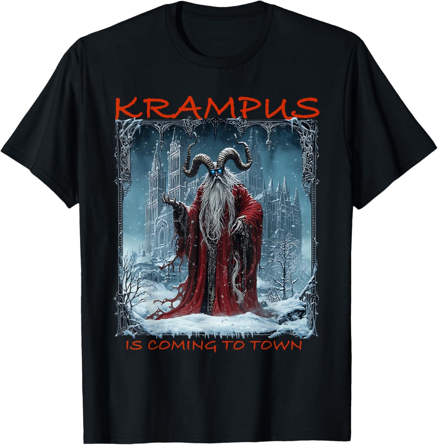 Merry Christmas Krampus Is Coming To Town Unisex-Adults Horror Cartoon