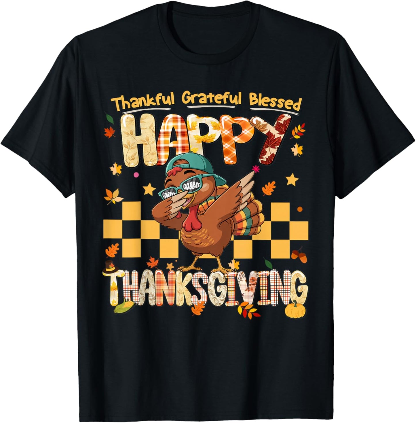 Happy Thanksgiving Turkey Kids Boys Gobble Family Dinner
