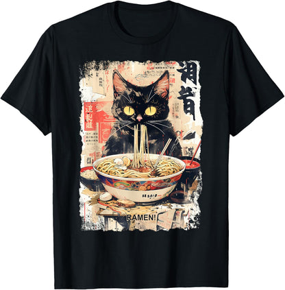 Ramen Noodles Cat Japan Y2K Kawaii Retro Cats Manga Anime