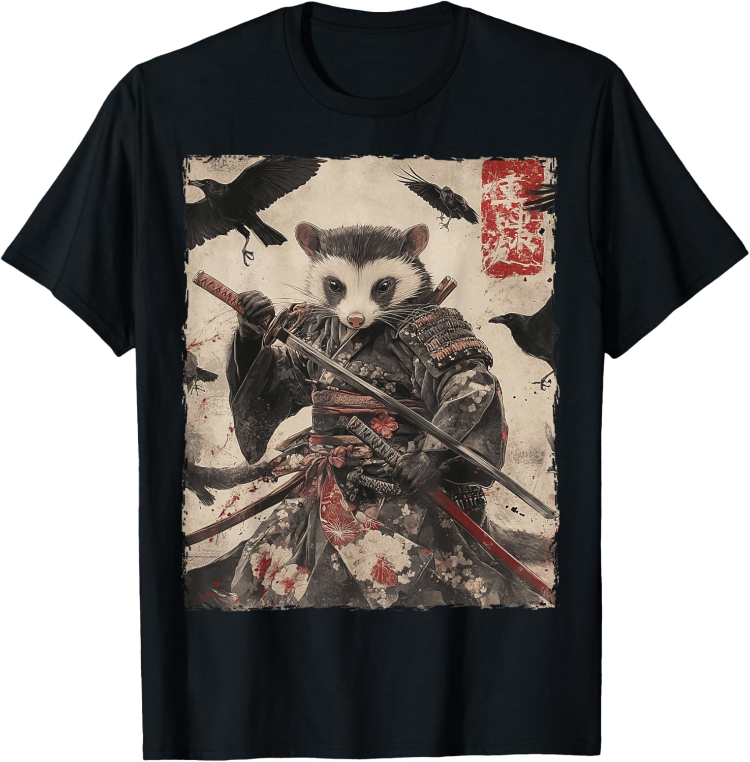 Opossum Possum Samurai Graphic Japanese Warrior Anime