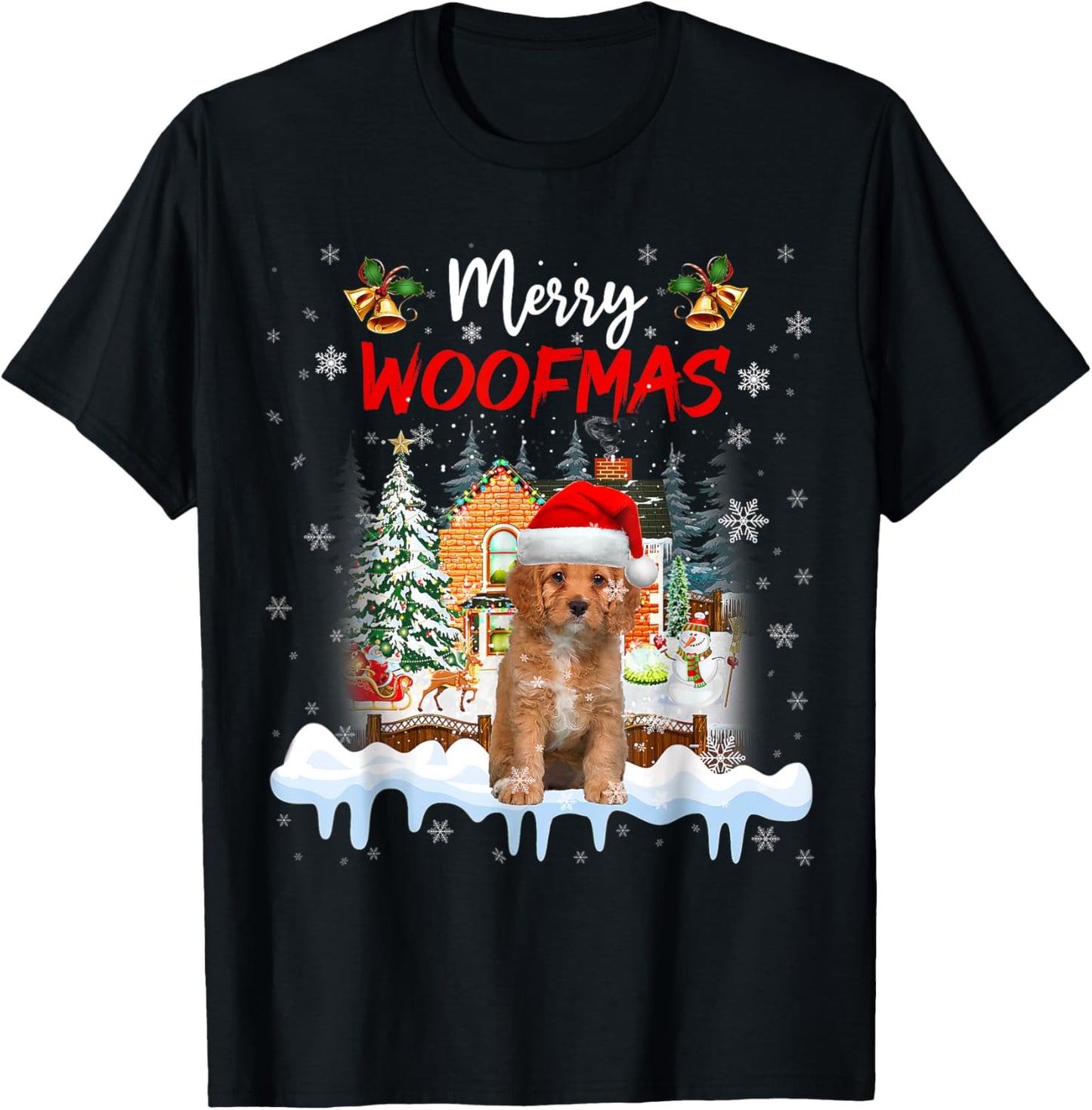 Merry Woofmas Cavapoo Christmas Tree Dog Lover Xmas