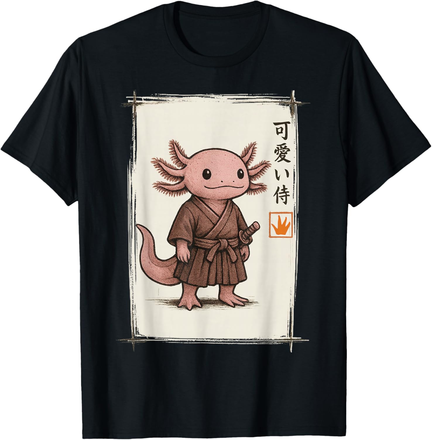 Samurai Axolotl Japanese Art Anime Funny Gifts Men Women Kid