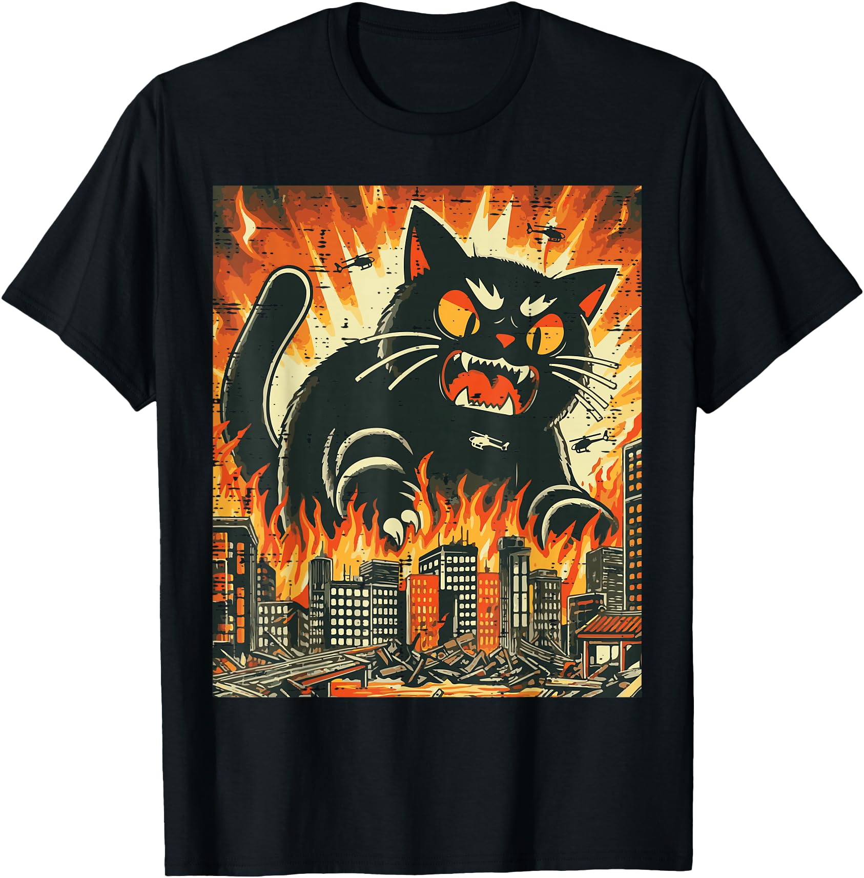 Japanese Cat Monster Funny Catzilla Pet Women Girls Men