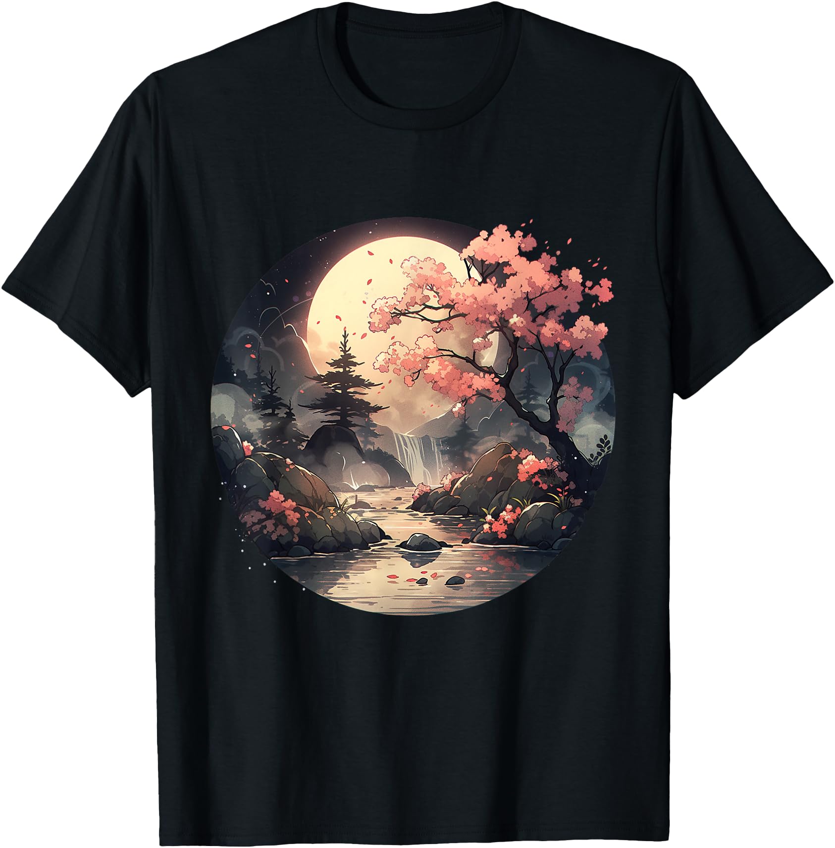 Vintage Cherry Blossom Woodblock Tee Japanese Graphical Art