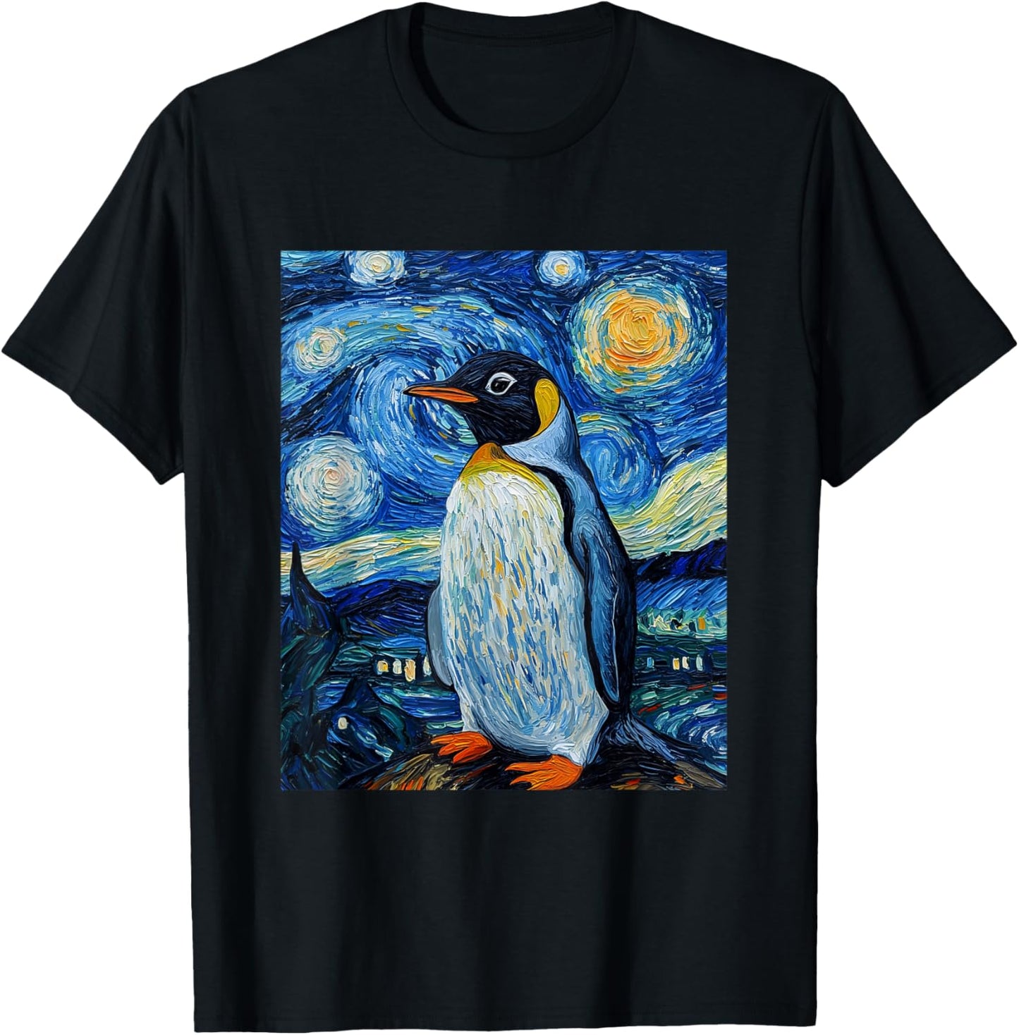 Penguin Bird - Van Gogh Style - Starry Night