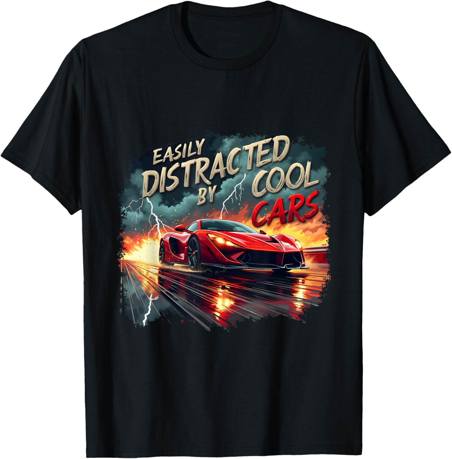 Easily Distracted By Cool Cars Mens Boys Vintage Muscle Car