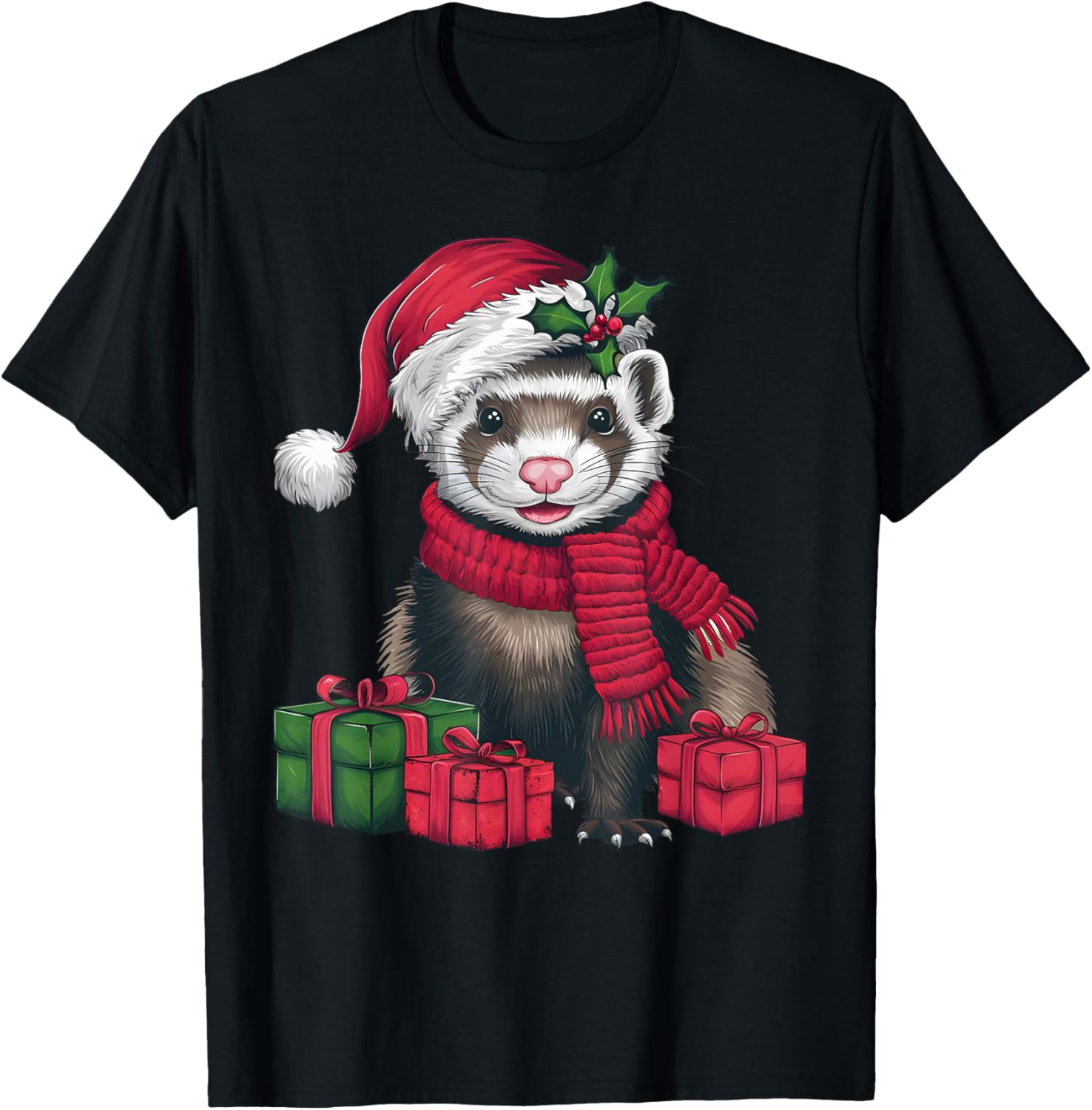 Xmas Holiday Santa Ferret Christmas