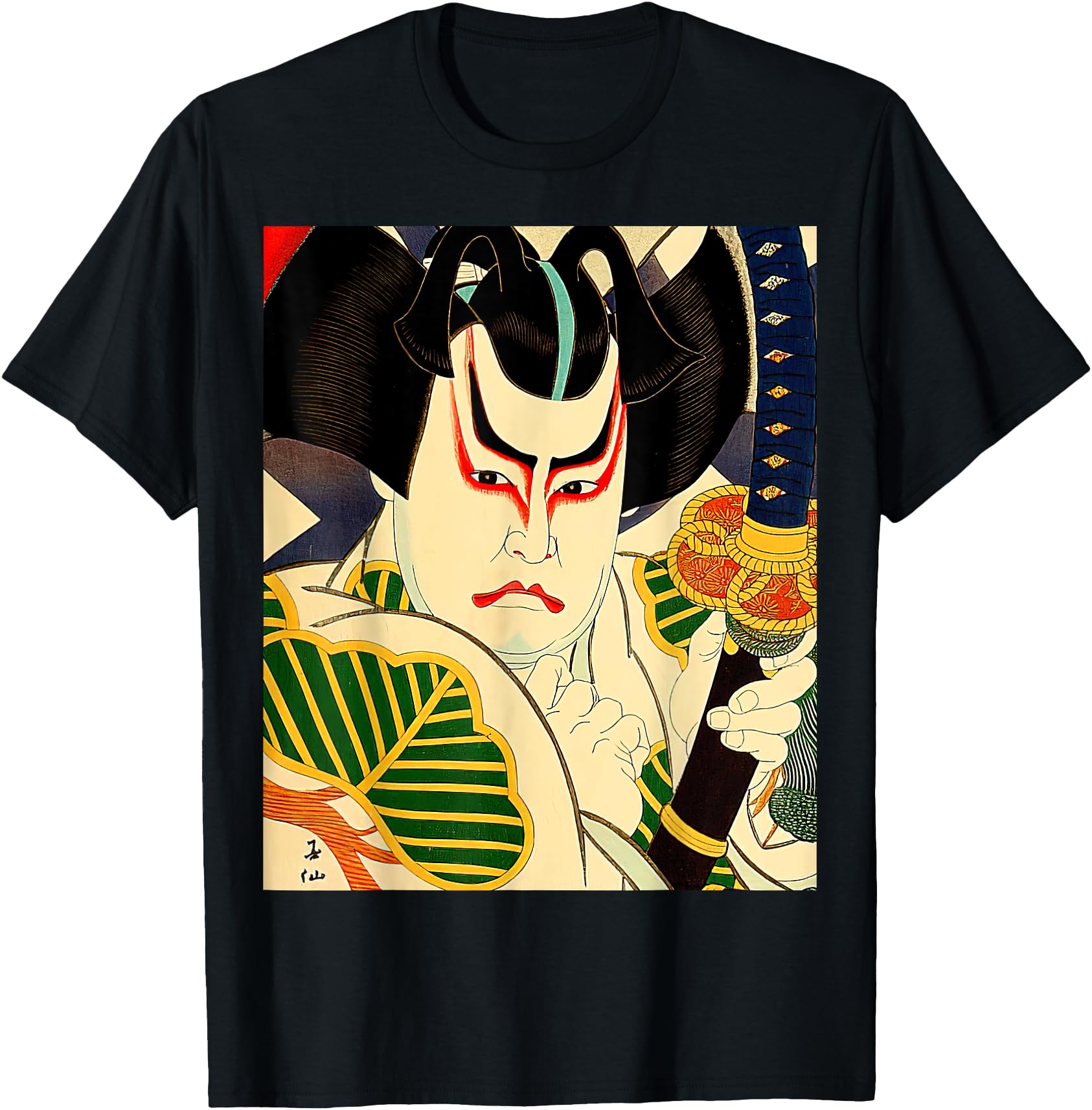 Kabuki theater actor Japanese vintage ukiyo-e art