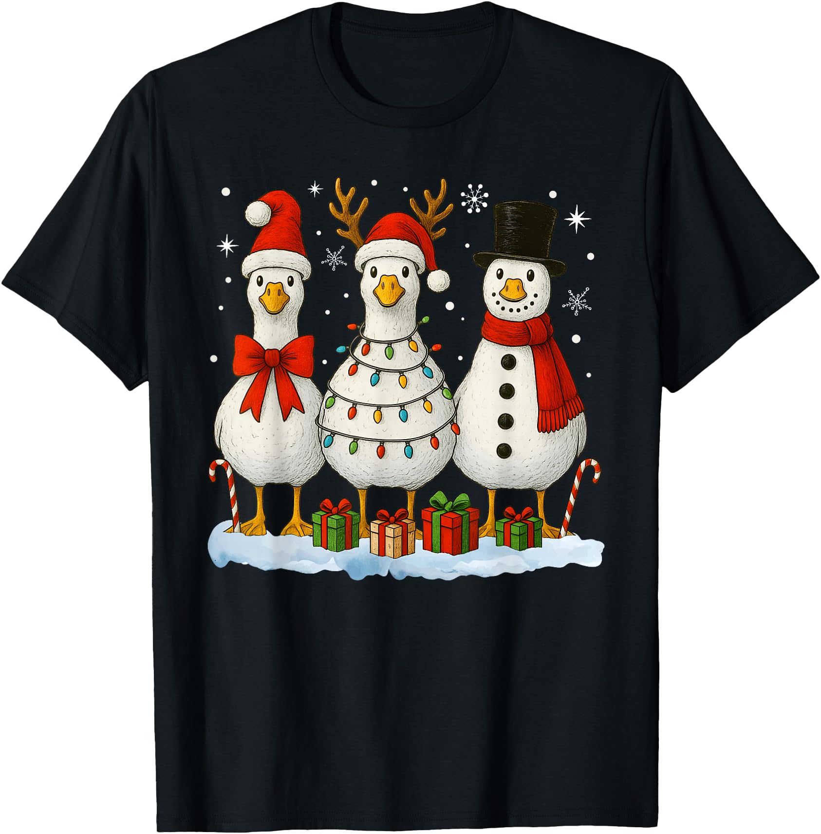 Funny Silly Goose Merry Christmas Lights Goose Xmas Pajamas