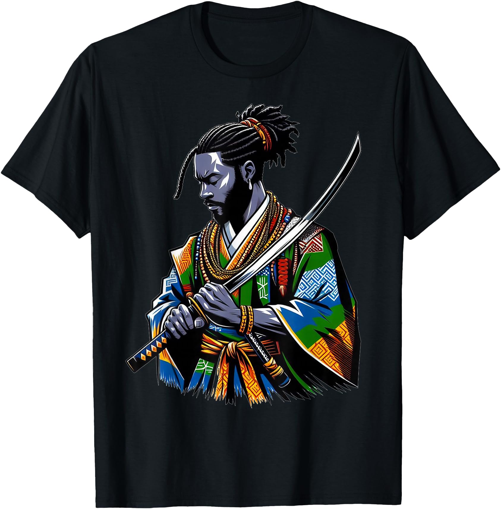 Afro American Samurai Anime Cartoon japanese bushido warrior