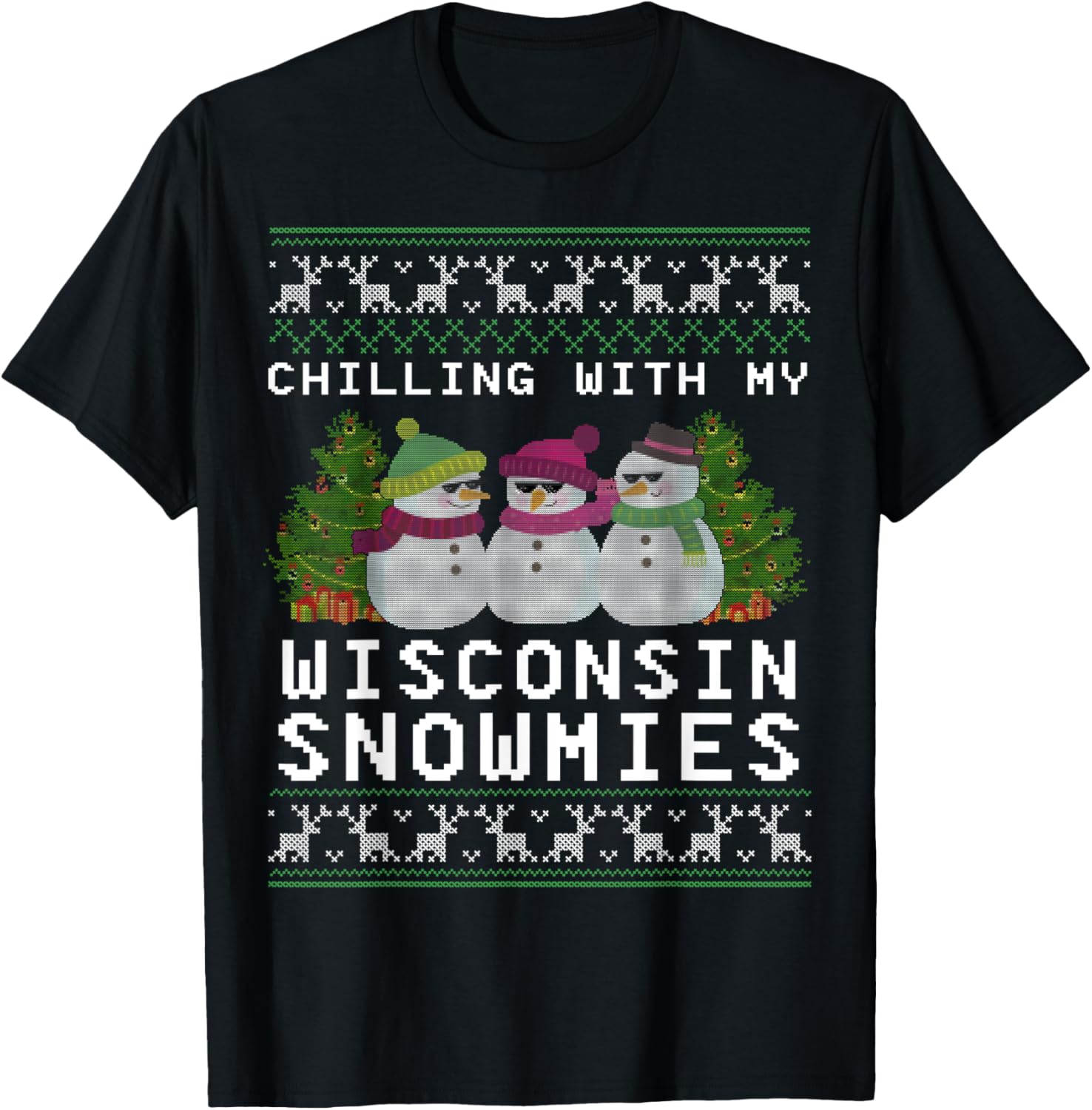 Family Matching Xmas Chilling Wisconsin Snowmies