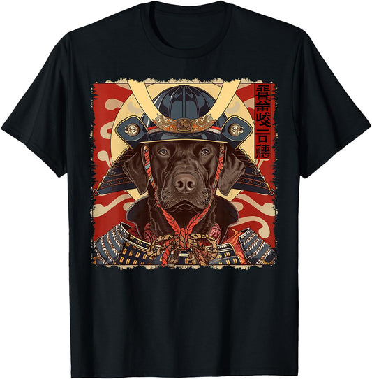 Chocolate Lab Labrador Retriever Dog Japanese Art Samurai