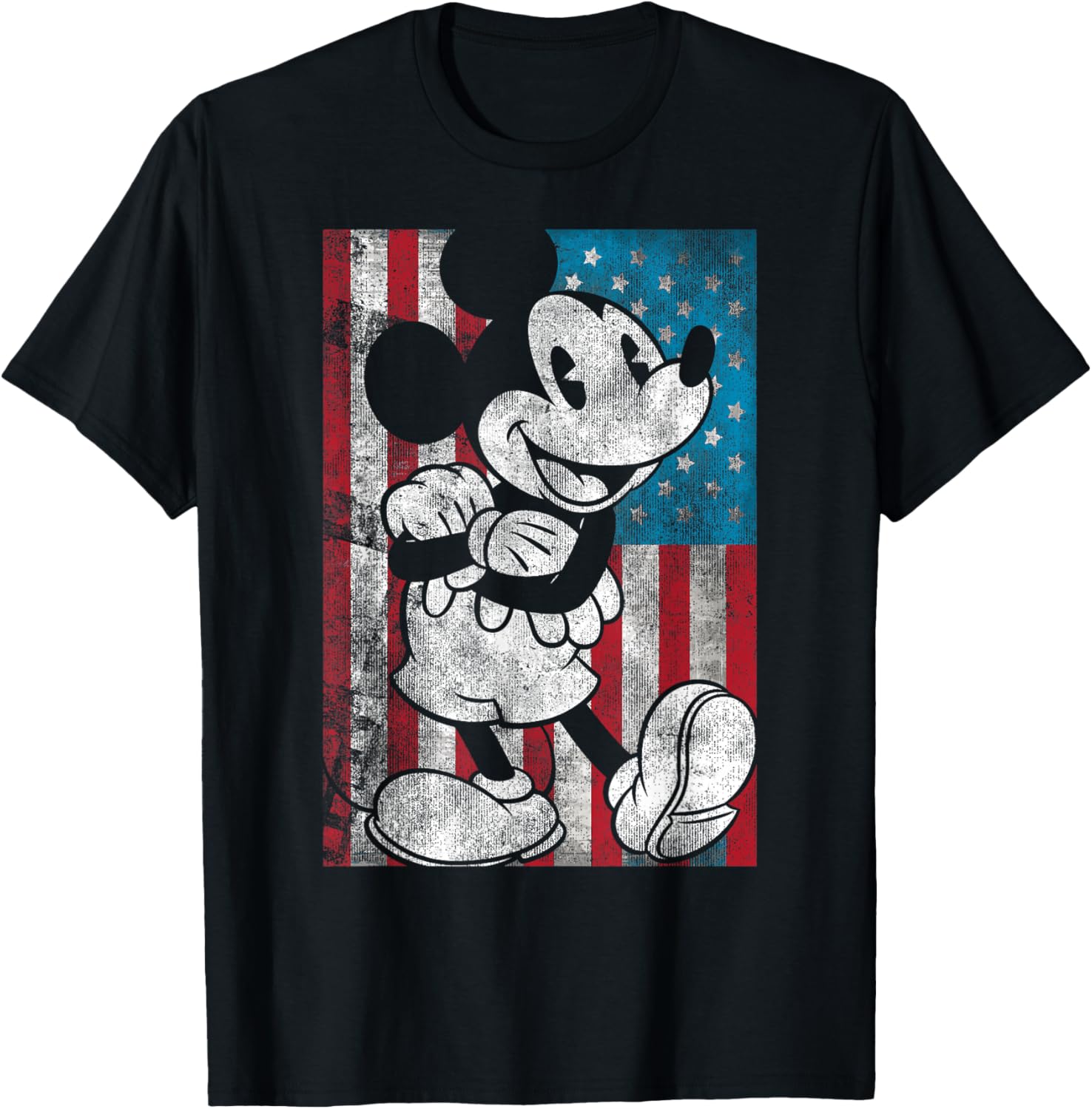 Disney Mickey And Friends 4th Of July Vintage Flag Portrait