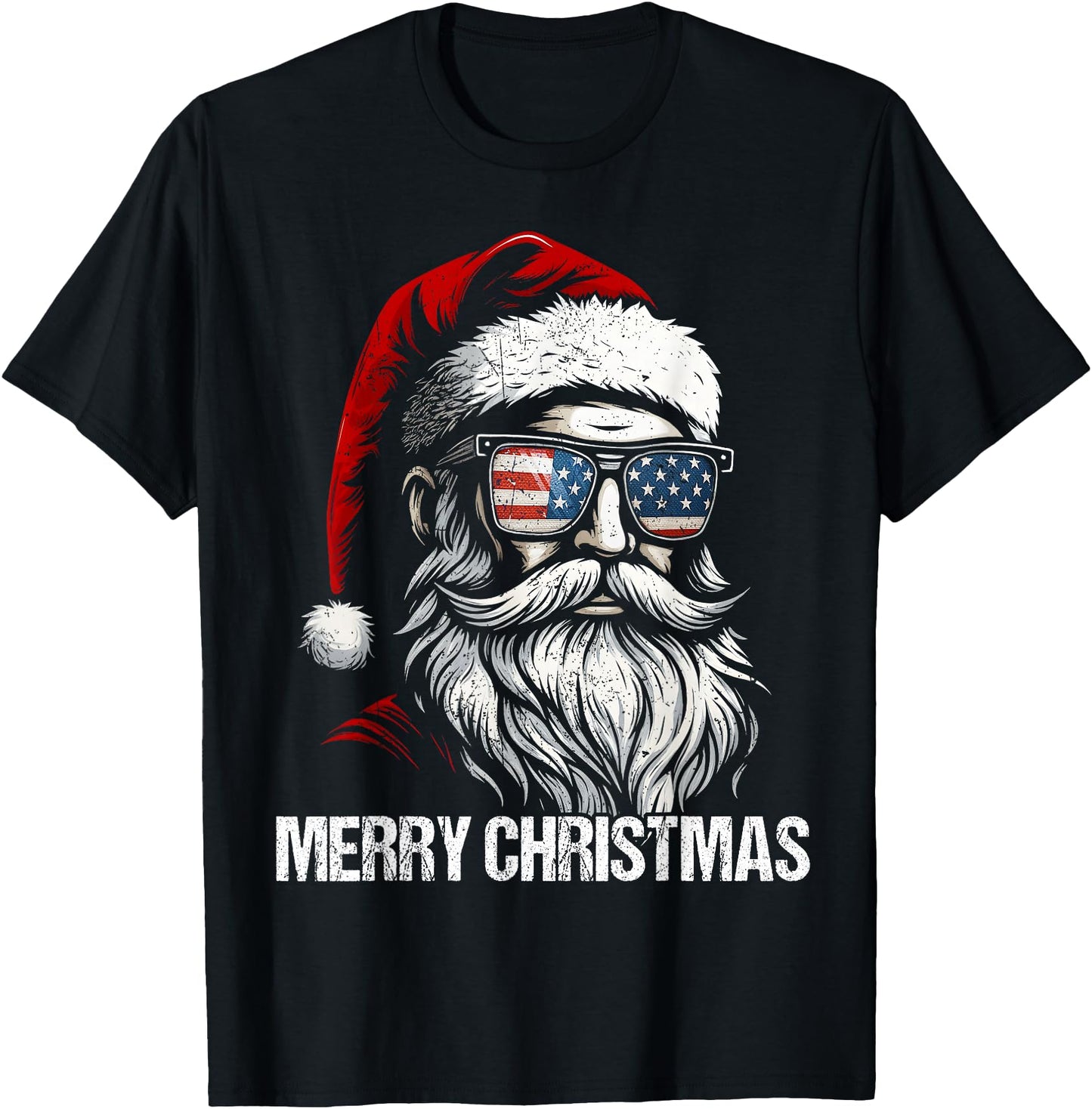 Mery Christmas Vintage Santa US Flag Pjs Pajamas Xmas Men