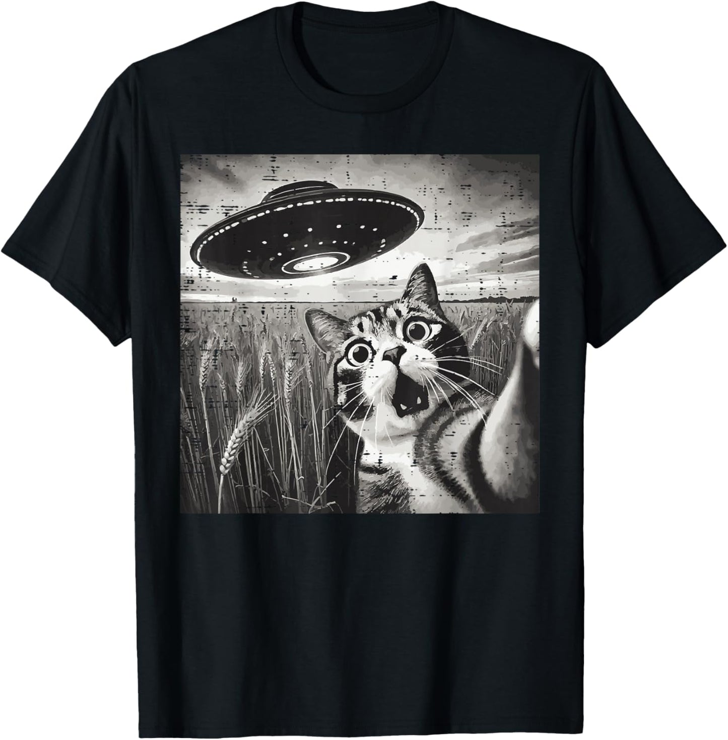 Cat Ufo Alien Selfie Funny Saying Meme Women Girls Kids Men T-Shirt