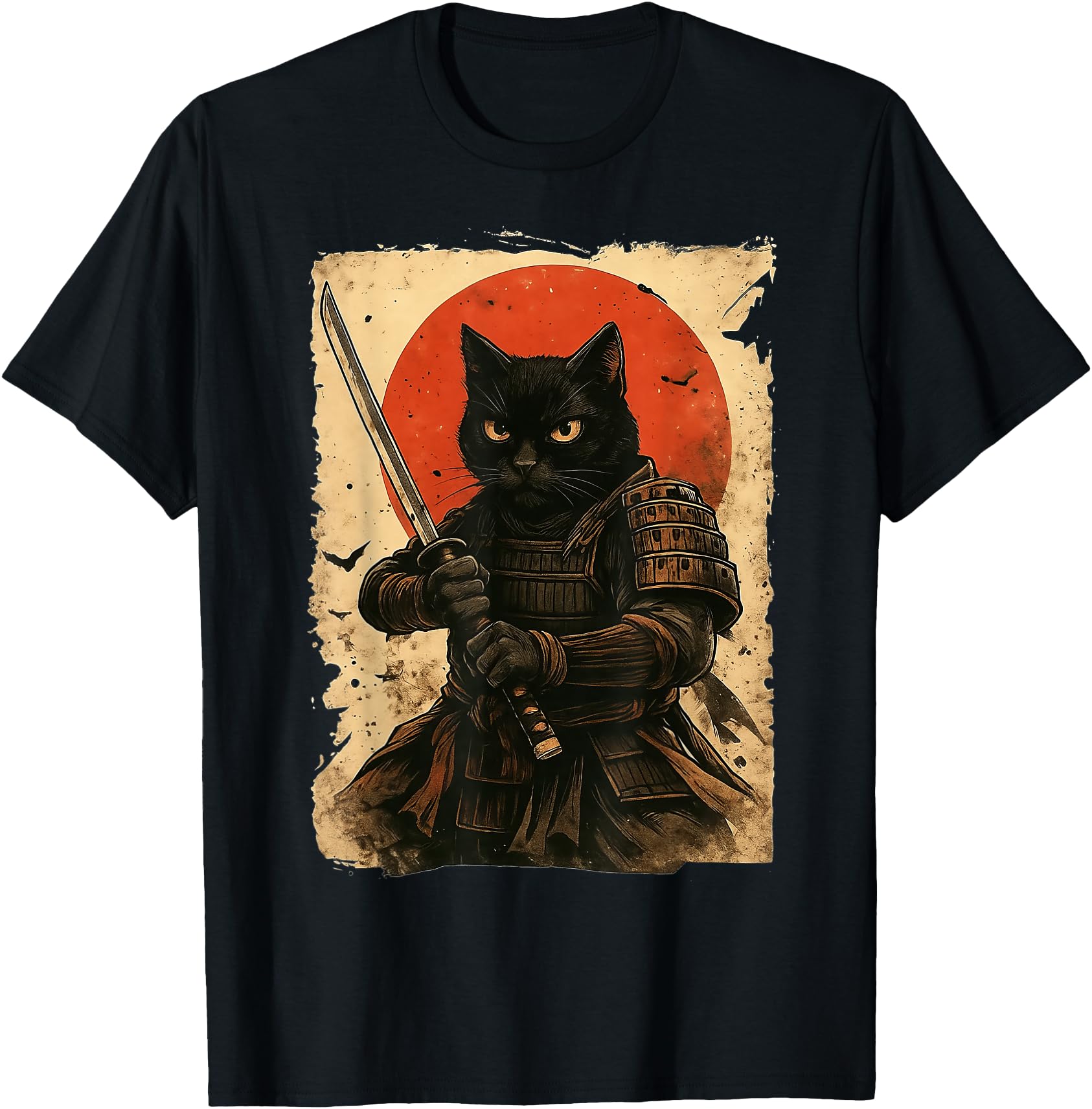 Cat Samurai Vintage Japanese Warrior